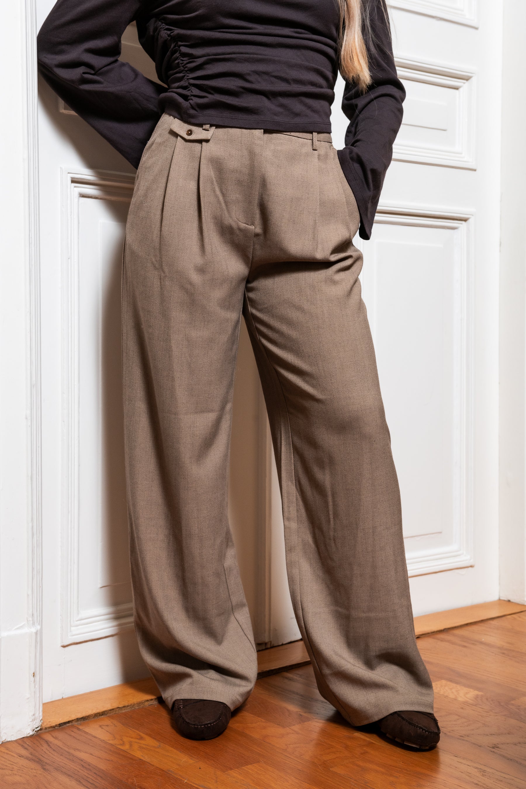 PCBUBBLES Tailored Trousers - Greige